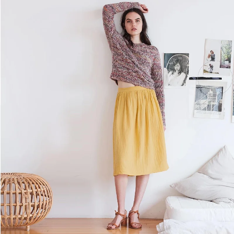 Fallon Cotton Gauze Skirt (Honey)