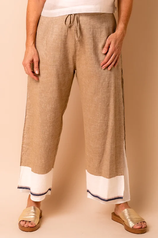 Polly Linen Blend Pants in Desert