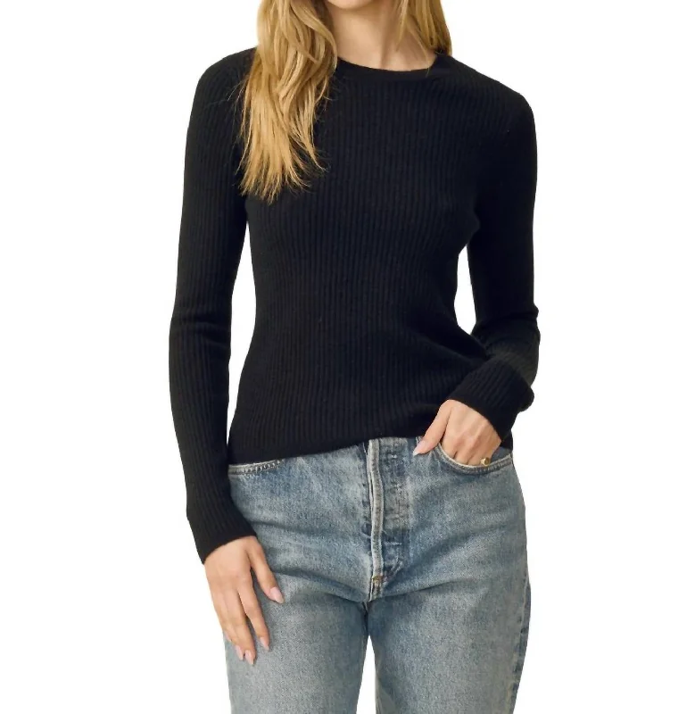 Piper Cashmere Pullover In Black