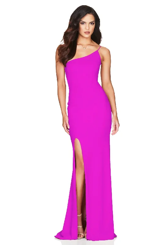 Nookie Jasmine One Shoulder Gown - Electric Pink