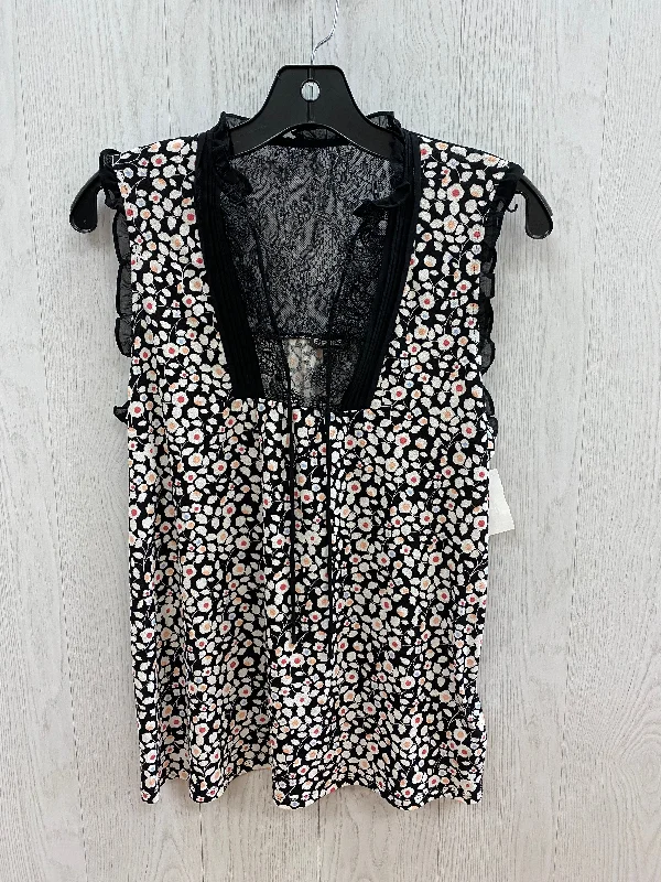 Black & White Top Sleeveless Basic Express, Size S