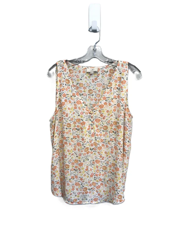 Peach Top Sleeveless By Loft, Size: L