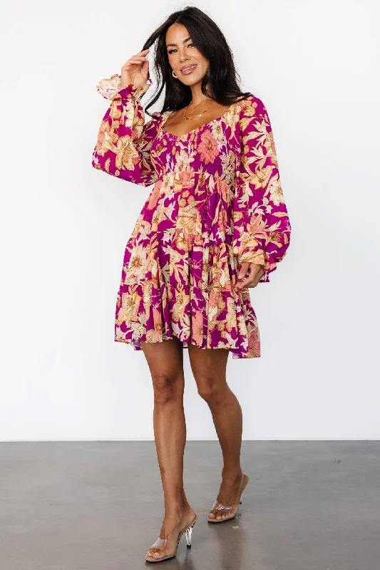 Rubi Short Dress | Magenta Multi Floral