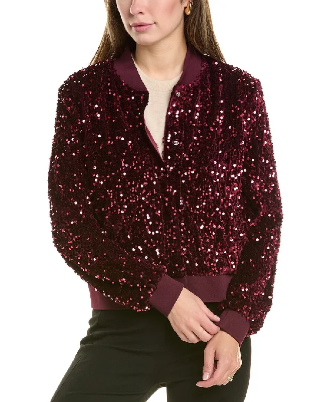 Nanette Nanette Lepore Velvet Sequin Bomber Jacket