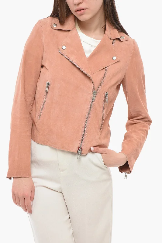 S.W.O.R.D 6644 Suede Biker Jacket with Zipped Detail