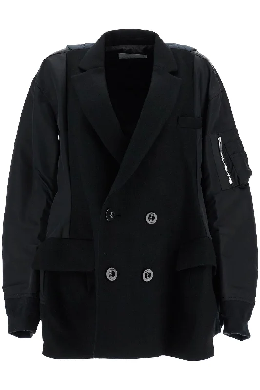 Sacai Women's Hybrid Wool And Nylon Jacket