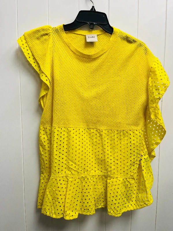 Top Short Sleeve By NUDE In Yellow, Size: M