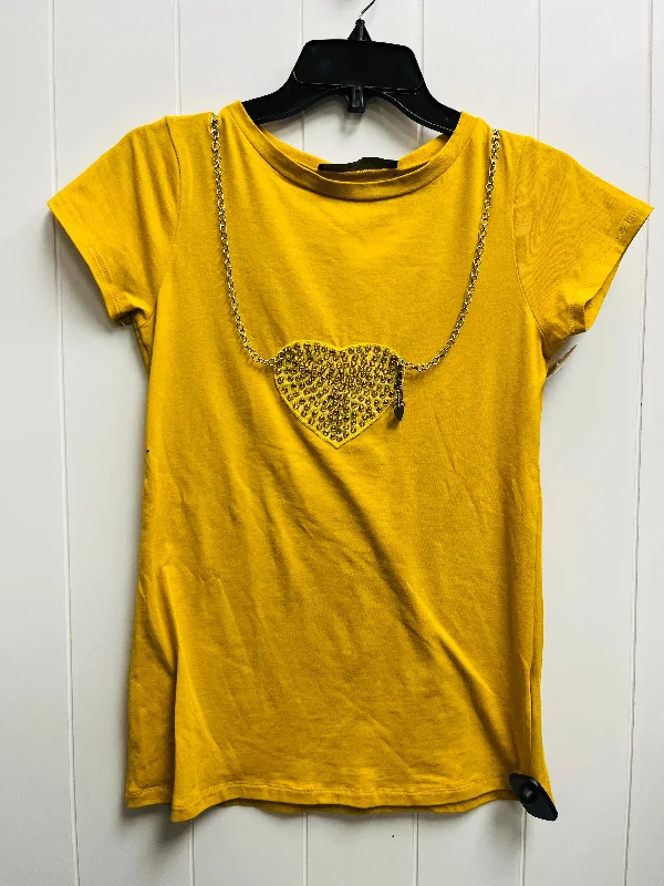 Top Short Sleeve By twin set  In Yellow, Size: S