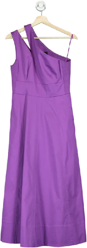 Me+Em Purple Asymmetric One-Shoulder Midi Dress UK 12