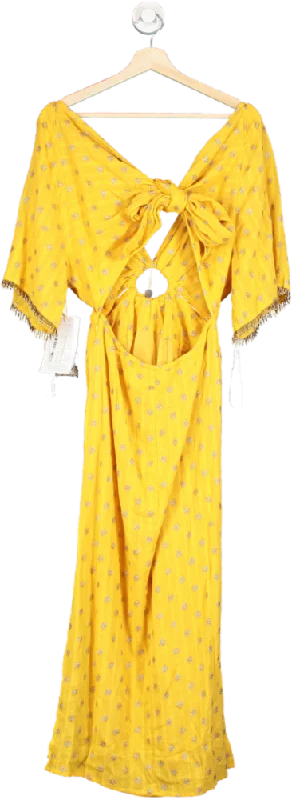 Sundress Yellow Midi Dress UK M