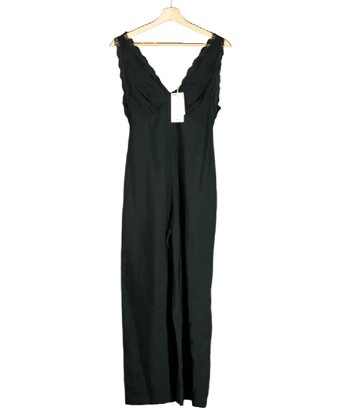 MANGO Black Lace Jumpsuit UK XS